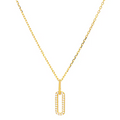 Dainty Gold Vertical Bar Pendant with Pavé Zirconia